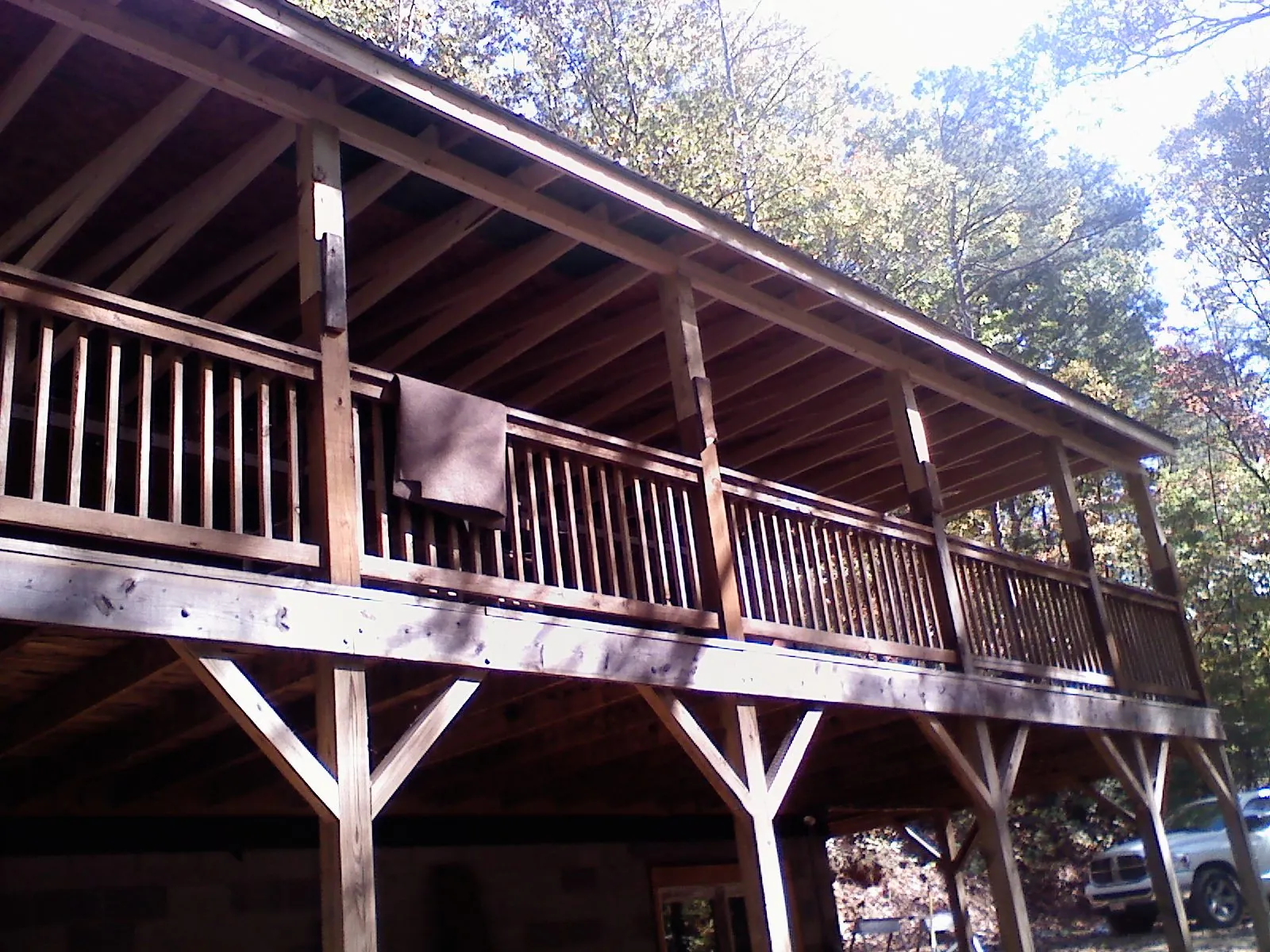 Timber framing under a new elevated porch and deck — Roof Leak Repair in Upperstrasburg by Roofing Brothers